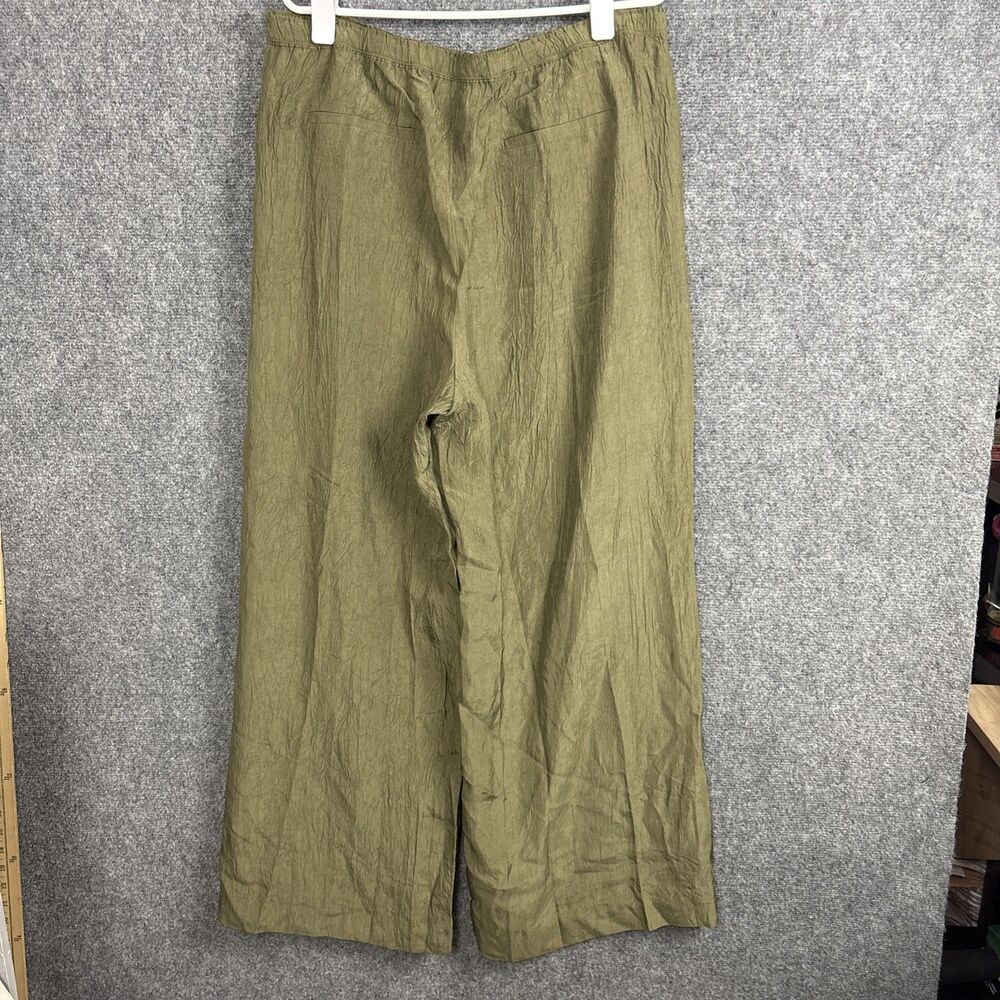 J.CREW Crepe Wide Leg Pants Womens Size L Green - Picture 2 of 11
